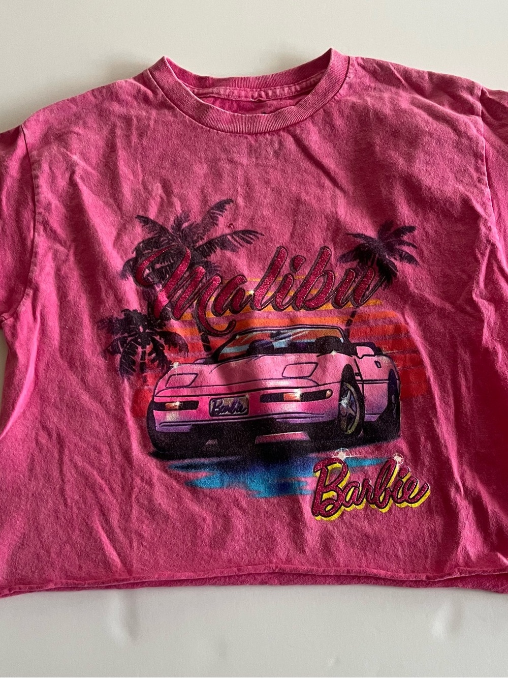 Barbie Pink Malibu Graphic Tee cropped XS
